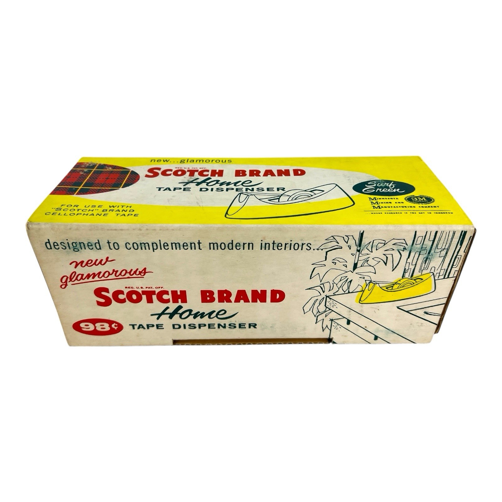 VTG Late 1950s-Early 1960s Scotch Brand 3M Surf Green Tape Dispenser C-5 NIB