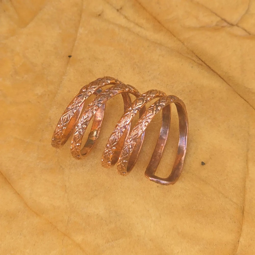 Solid Pure Copper Minimalist Healing Ring, Handmade, Unisex, Splint Ring