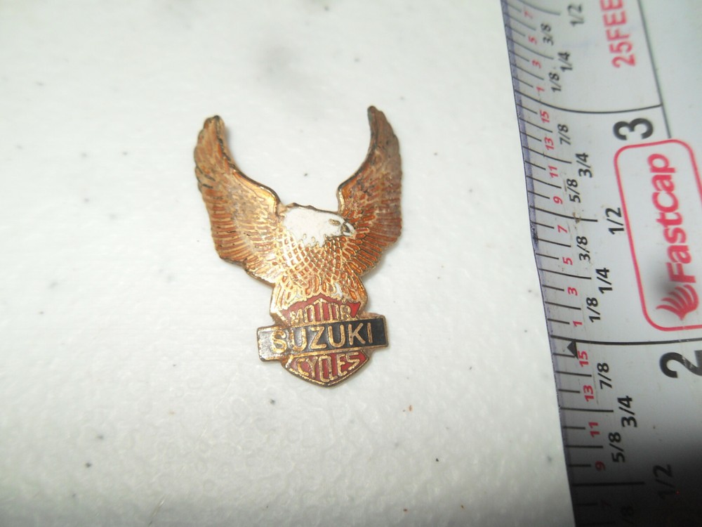 Vintage Suzuki Motorcycle Badge with Eagle