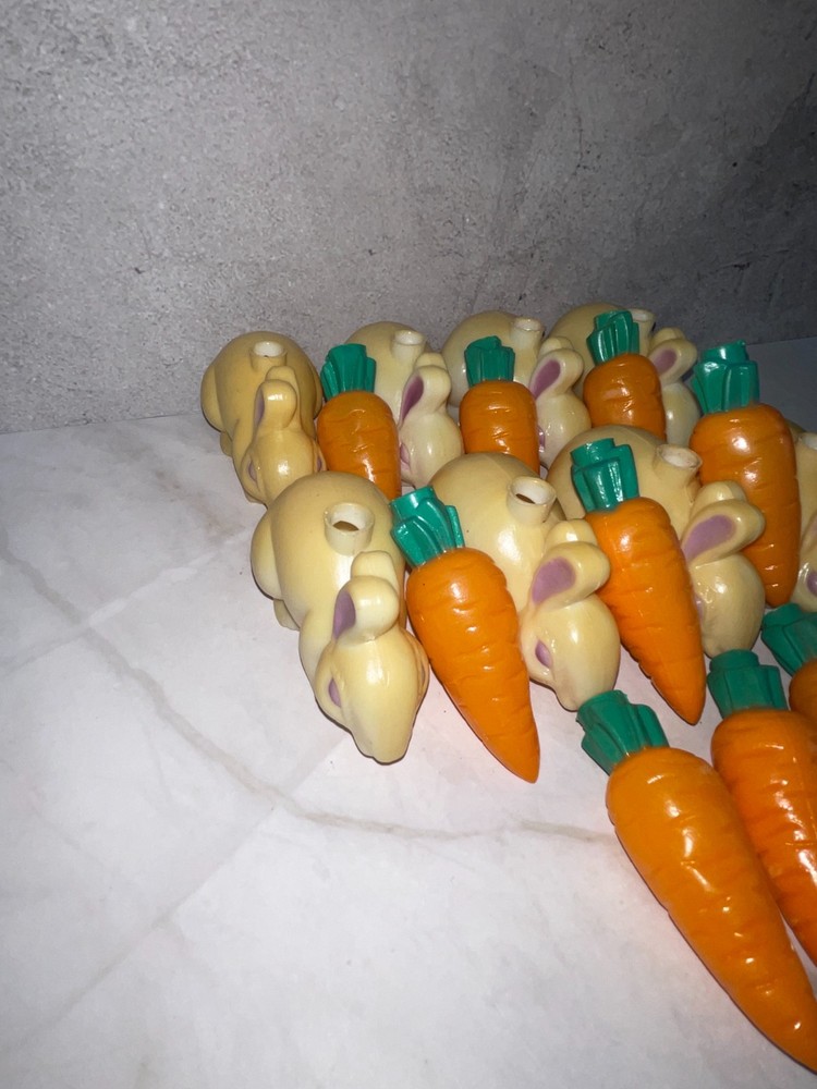 Vintage Easter Bunny Rabbit Carrot String Light Plastic Covers