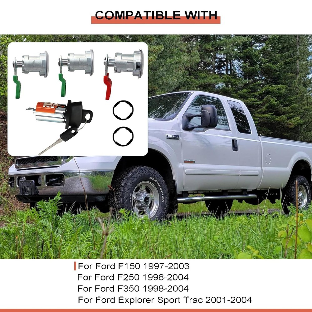 Door Lock Cylinder & Ignition Switch Cylinder, Compatible with Ford