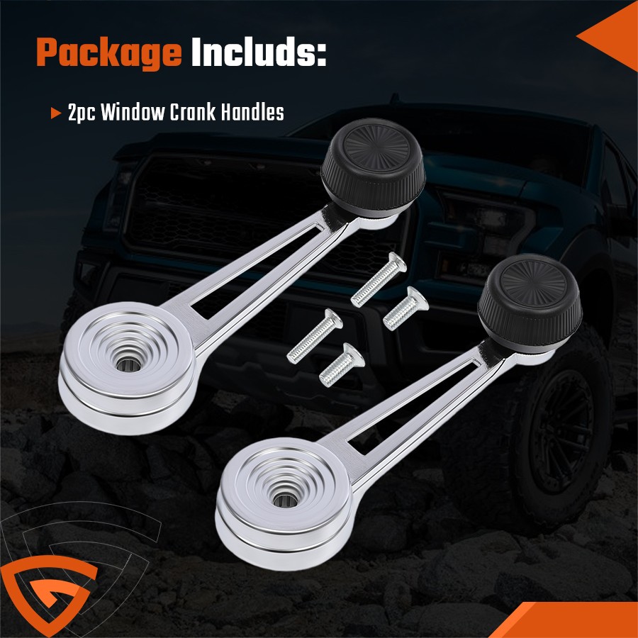 2x Chrome Inside Interior Window Crank Handle Pair Set NEW for Ford Chrome