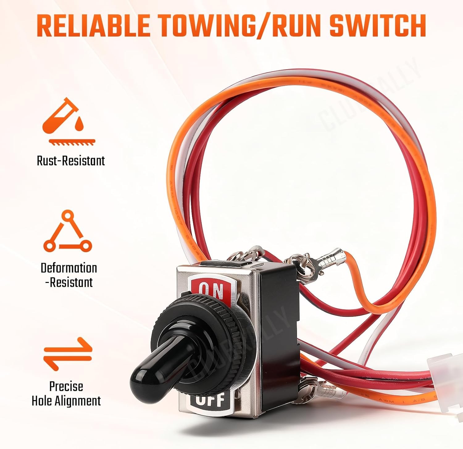 Golf Cart Run/Tow Switch with Connecting Wires, Fits EZGO Electric 1994-Up