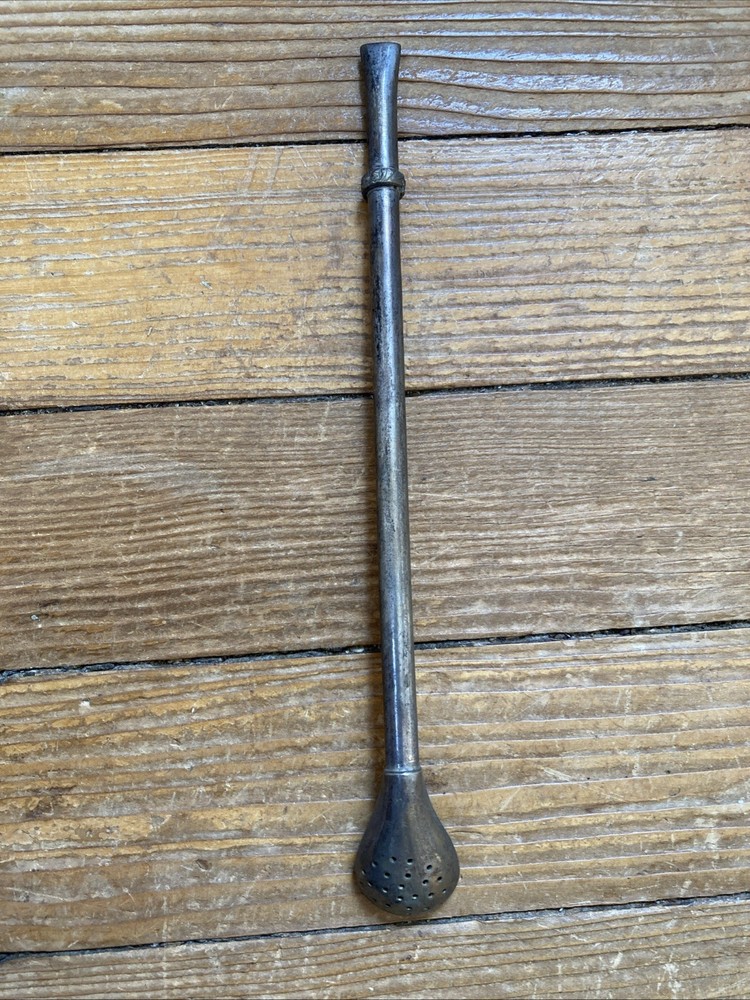 Vintage Bombilla, Silver-Plated or Alpaca Silver Yerba Mate Straw