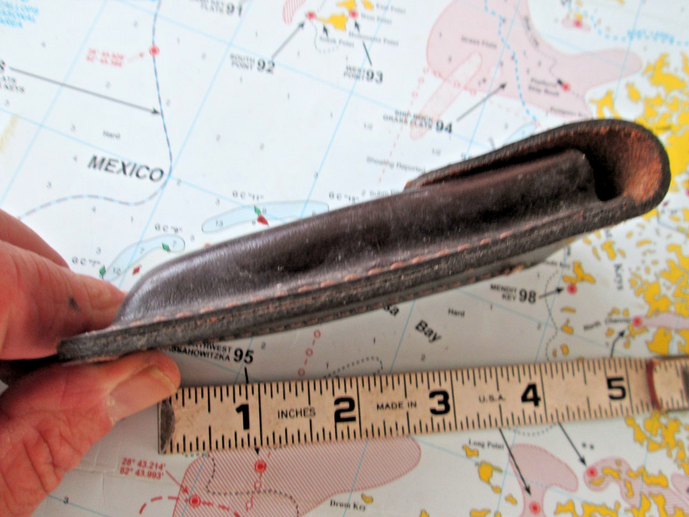 Black Genuine Leather Folding Knife Sheath **NO KNIFE**