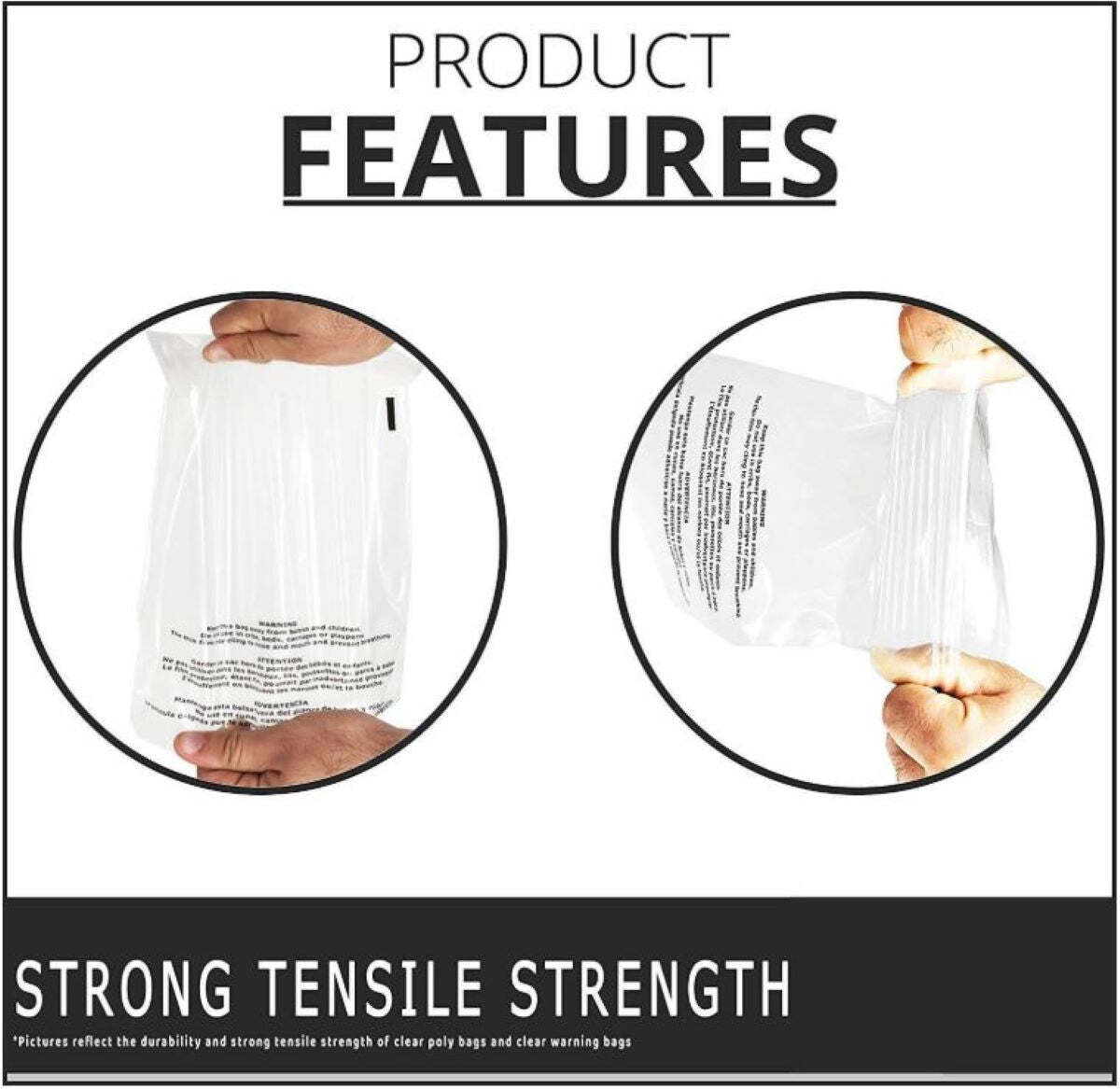 Choose! 100-24000 - 5x7" Self Sealing Clear Poly Mailers Suffocation Warning Bag