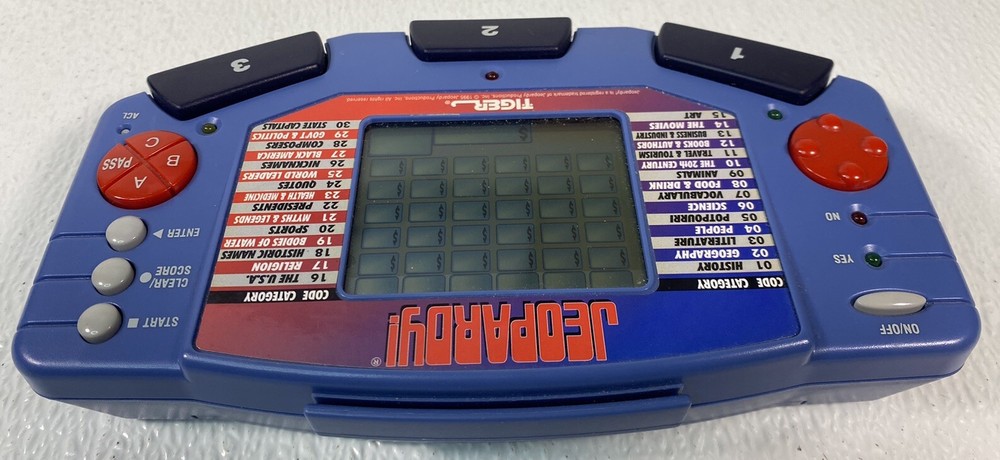 1995 Tiger Electronics Talking Jeopardy Handheld Game Cartridge Answer Booklet