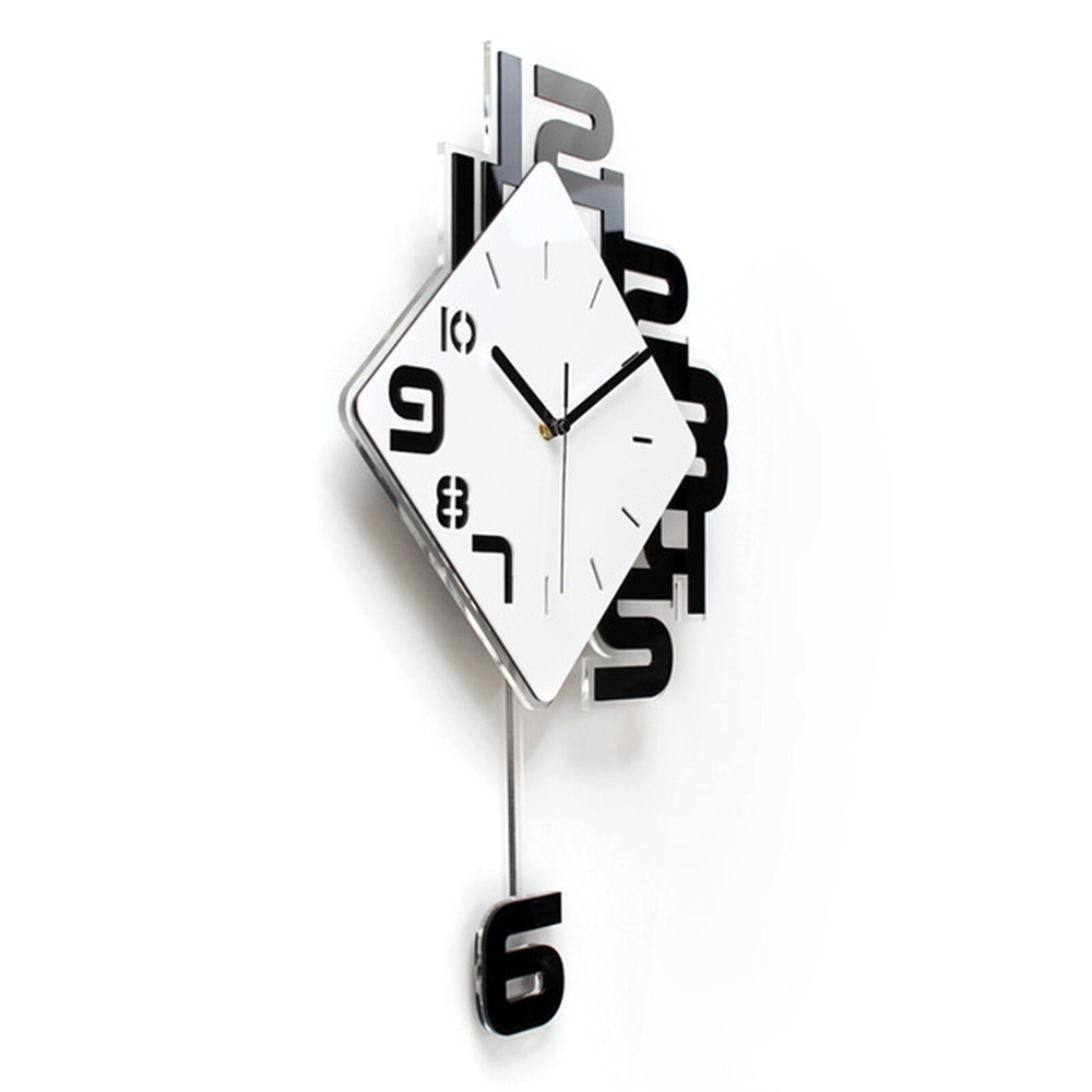 Modern Style Swing Wall Clock Circular Pendulum Clock Study Living RoomDecoraton