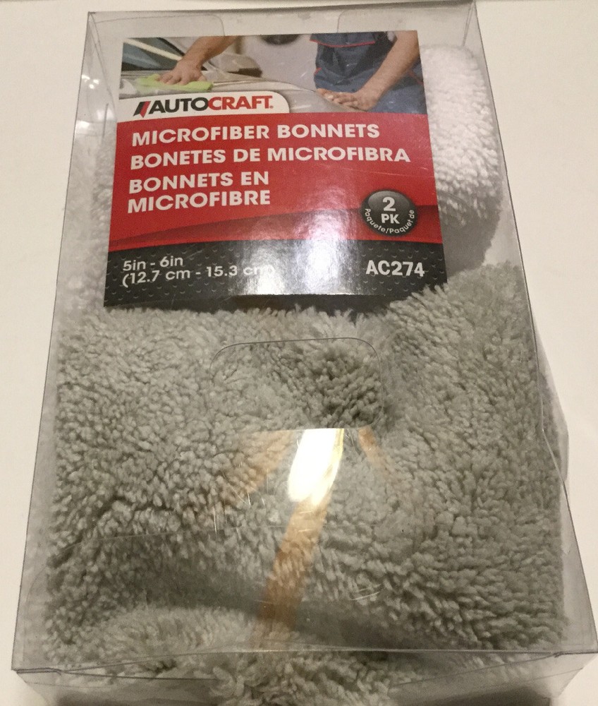 Autocraft Microfiber Bonnet For 5-6inch Diameter Buffer Wheel (2 Per Pack) AC274