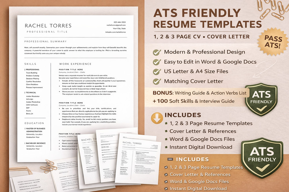 Complete Job application bundle | CV + Cover Letter + 3 Resume Versions.