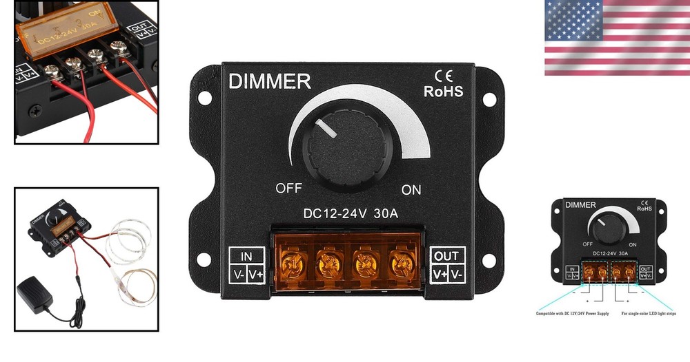 Compact 0%-100% LED Light Strip Dimming Controller for Custom Lighting Solutions