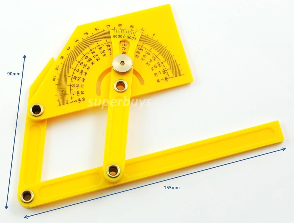 155mm Goniometer Angle Finder Engineering Carpentry Protractor Arm Ruler Gauge