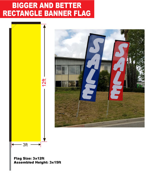 Solid Brown Colored 15' Advertising Rectangle Feather Banner Flag w/ pole+spike