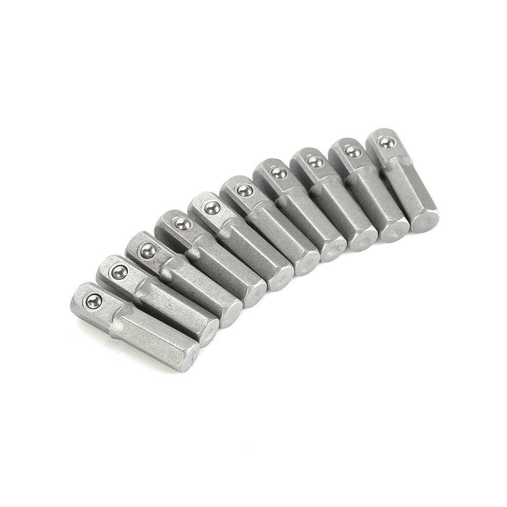 Socket Adapter Set Converter 1/4" Hex To 1/4" Square Drive Quick Change