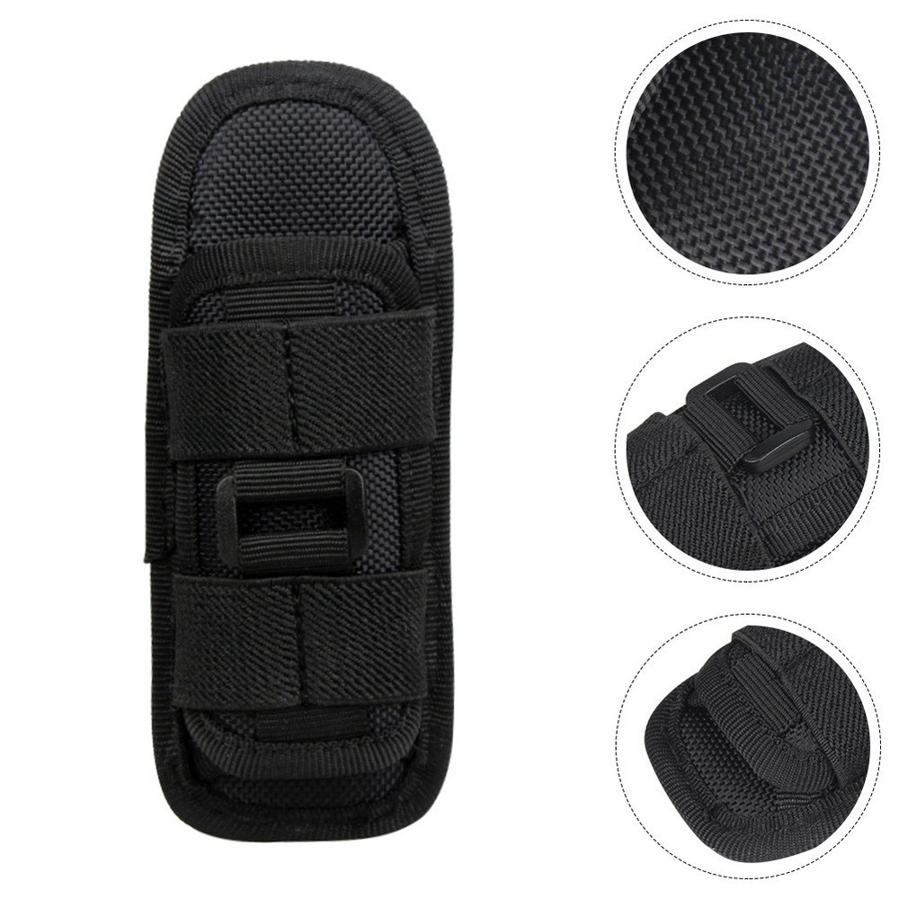 Outdoor Flashlight Pouch Rotatable Belt Clip Nylon Torch Protector