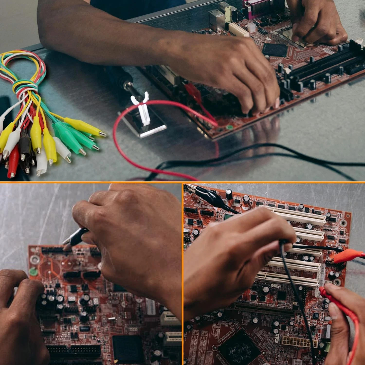 20PCS Alligator Clips Test Leads Set, 5-Color 21.5" Jumper Wires for Circuit