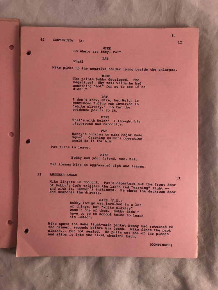 Orig 1984 Television Script MIKE HAMMER 'Negative Image' #192812 Complete