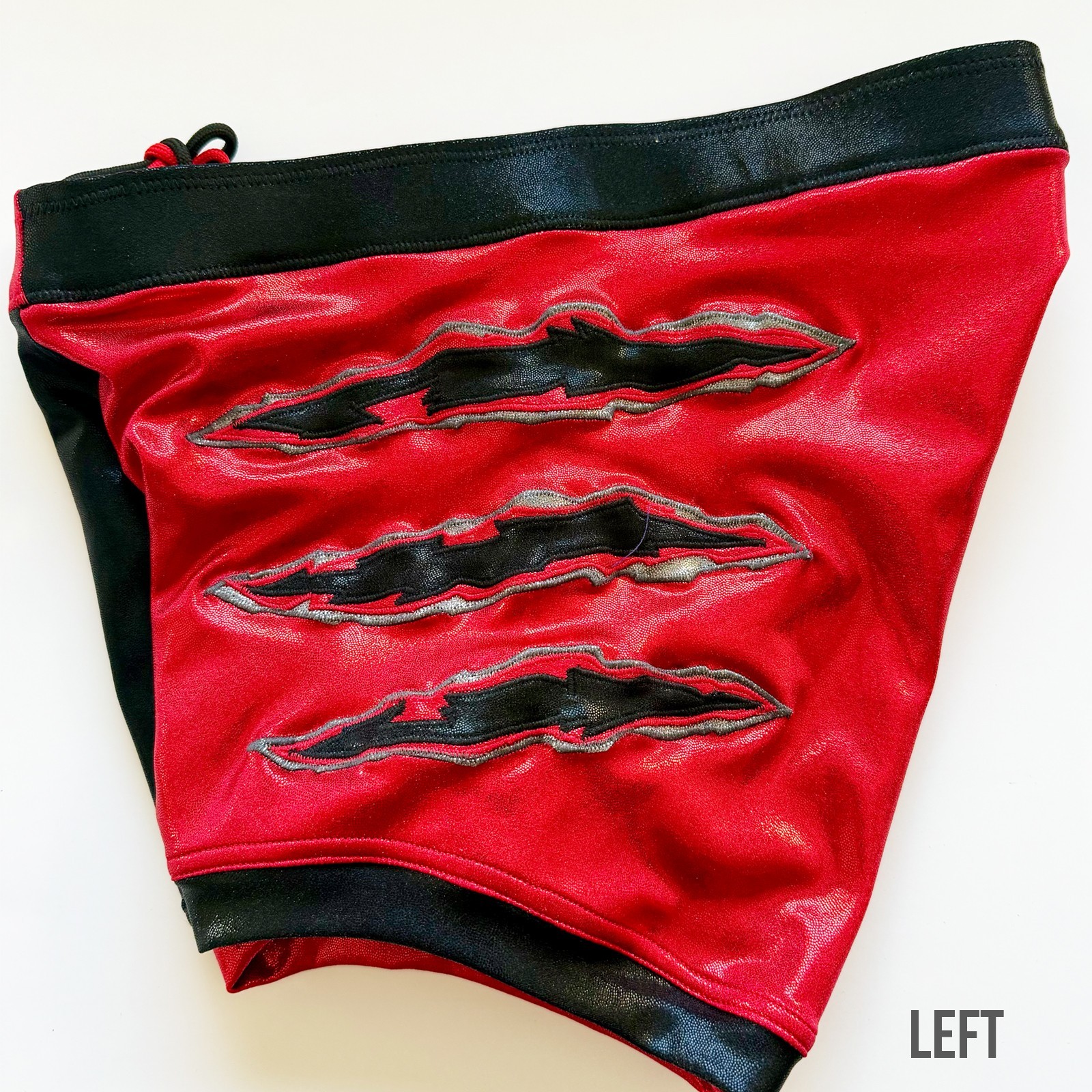 Pro Grade Wrestling Black on red claws Wrestling biker shorts trunks tights gear