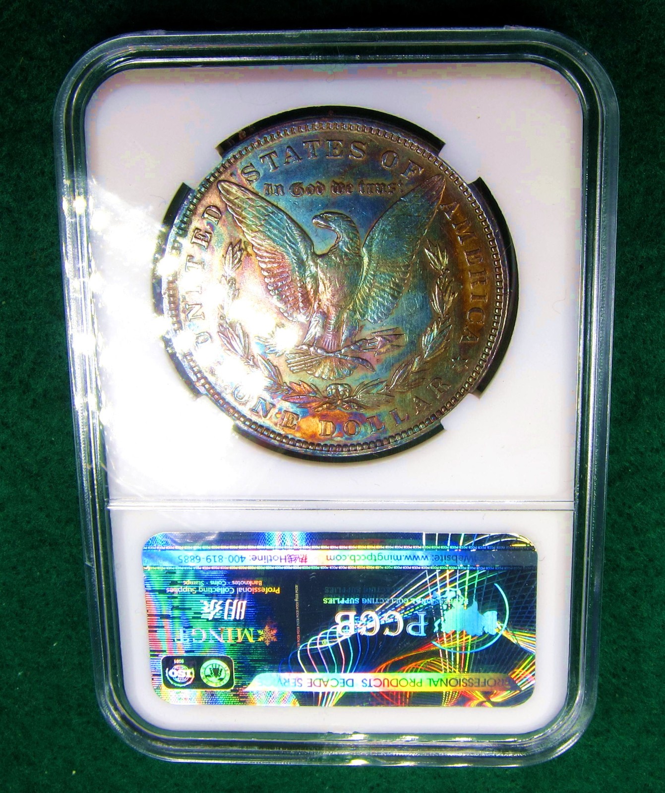 1896 Morgan Dollar Toned Silver ✪ MS ✪ Colorful Rainbow Toning~Gold Magenta Blue