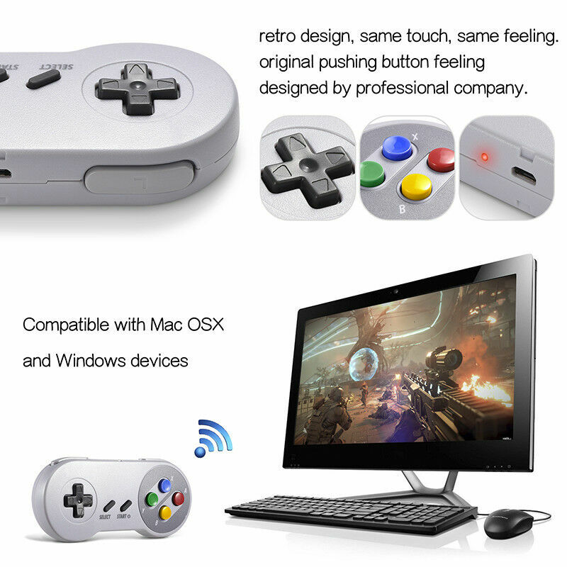 PC USB Wireless/Wired SNES/NES Gamepad Controller for Mac Raspberry Pi Retropie
