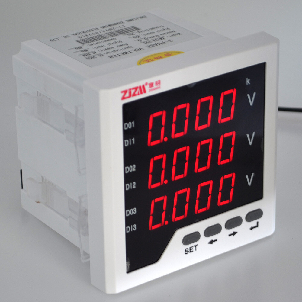 Intelligent Digital Display Voltmeter Three-phase AC Voltage Meter 96x 96mm