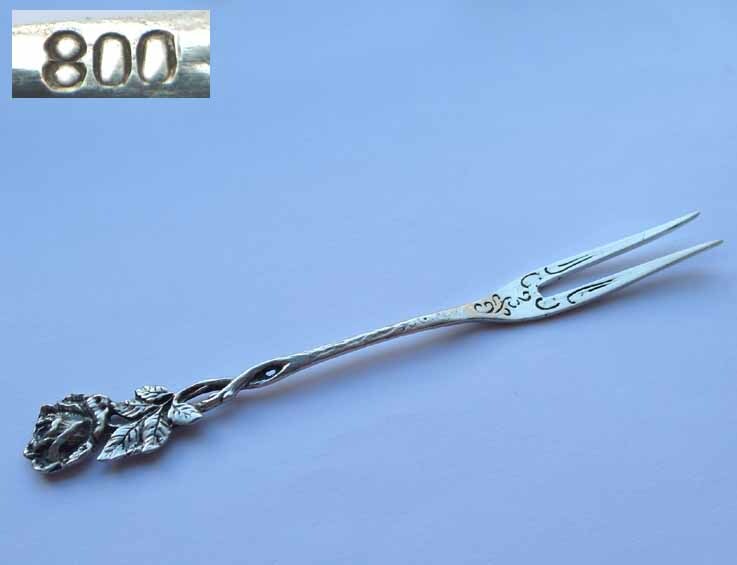 Serving Fork, Rose, Rose Decor, 800 Silver F306