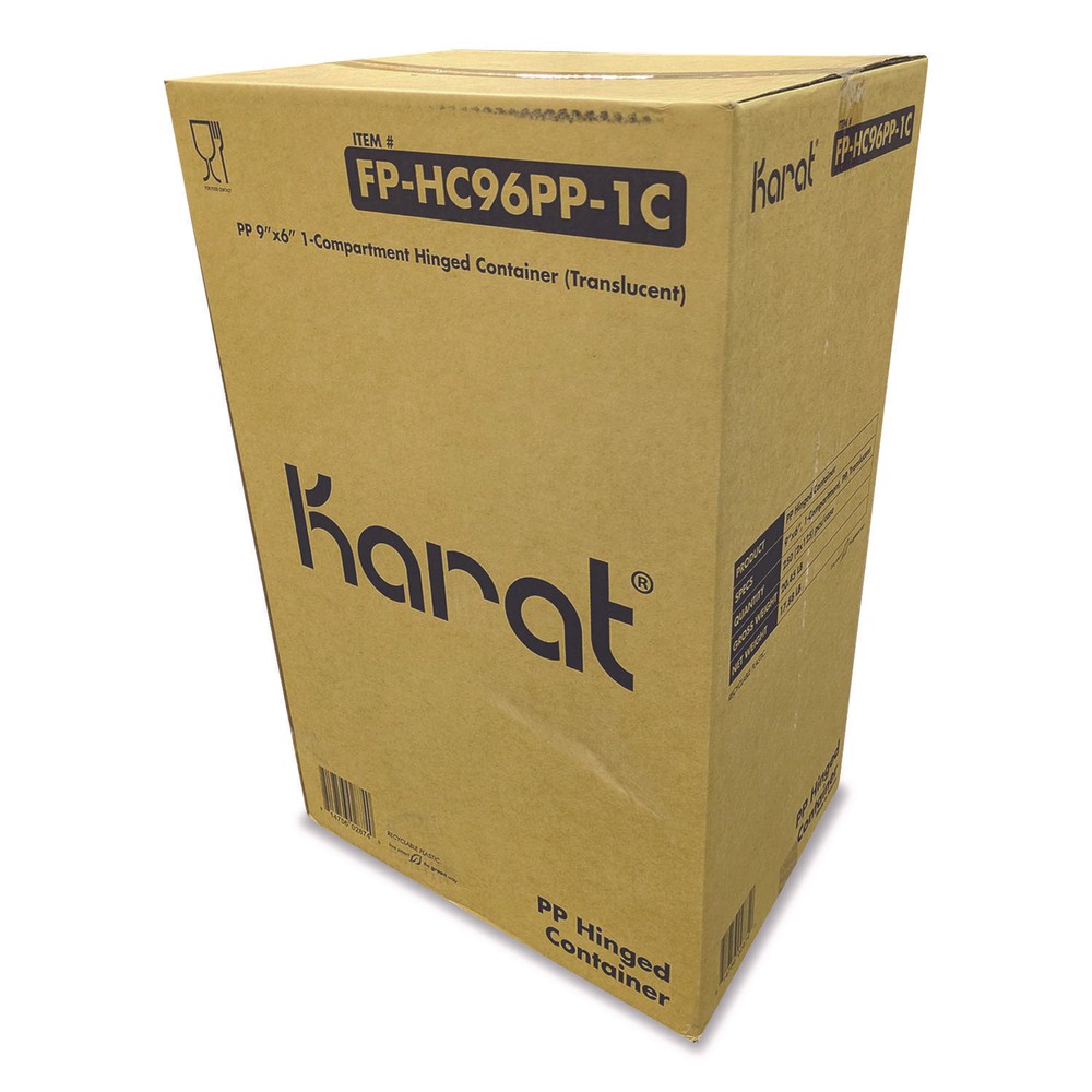 Polypropylene Plastic Hinged Container 6 x 9 x 2.97 Clear Plastic 125/Pack 2