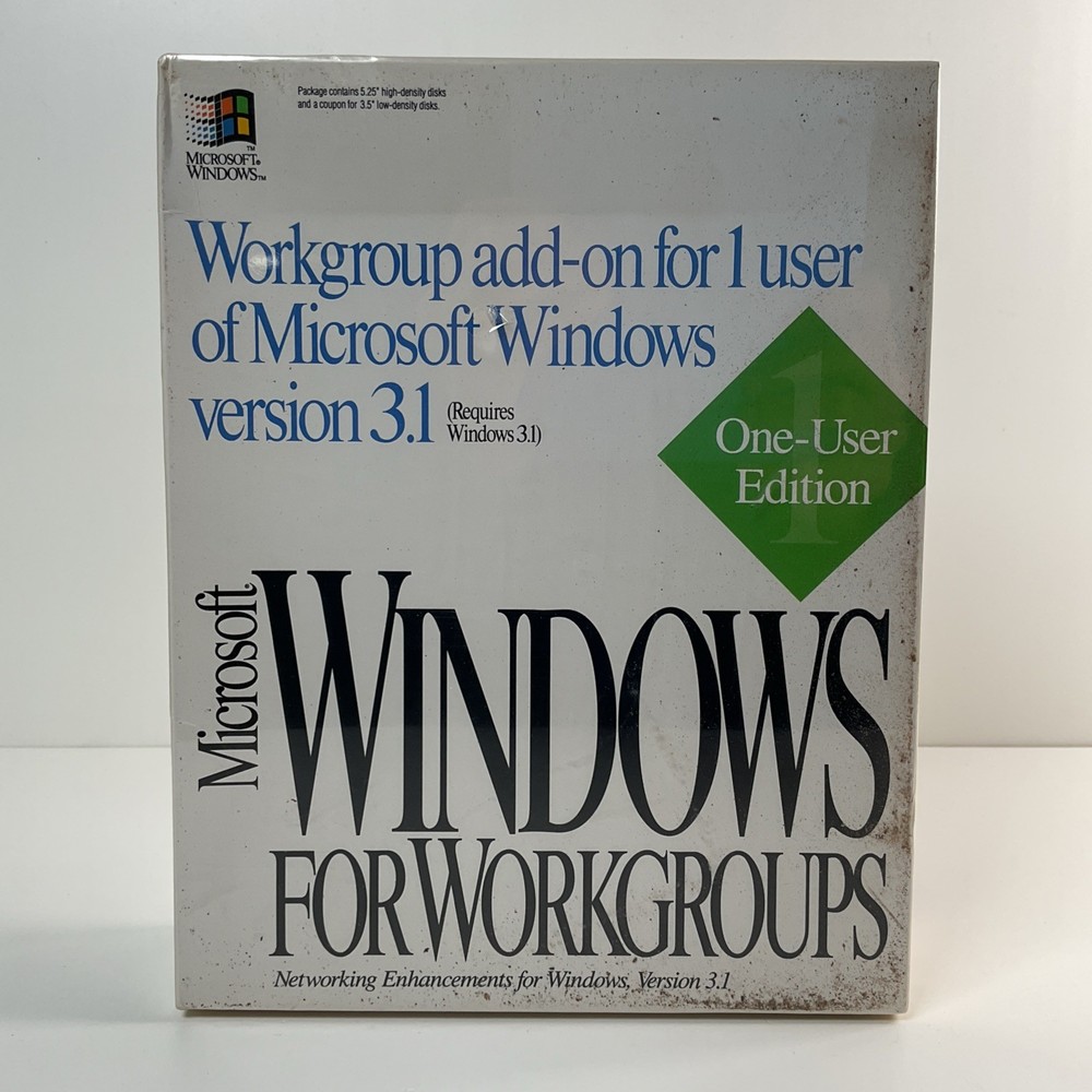 Microsoft Windows For Workgroups Windows Version 3.1 Enhancements Factory Sealed