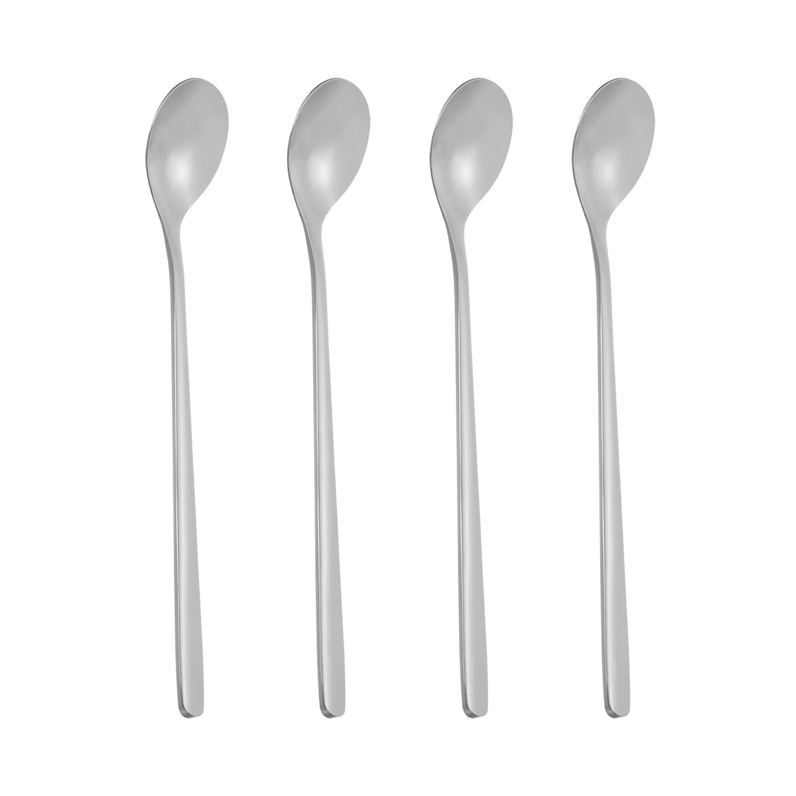 Long Handle Iced Tea Spoon, 4 Pcs 6" Stainless Steel Long Spoons, Silver Tone