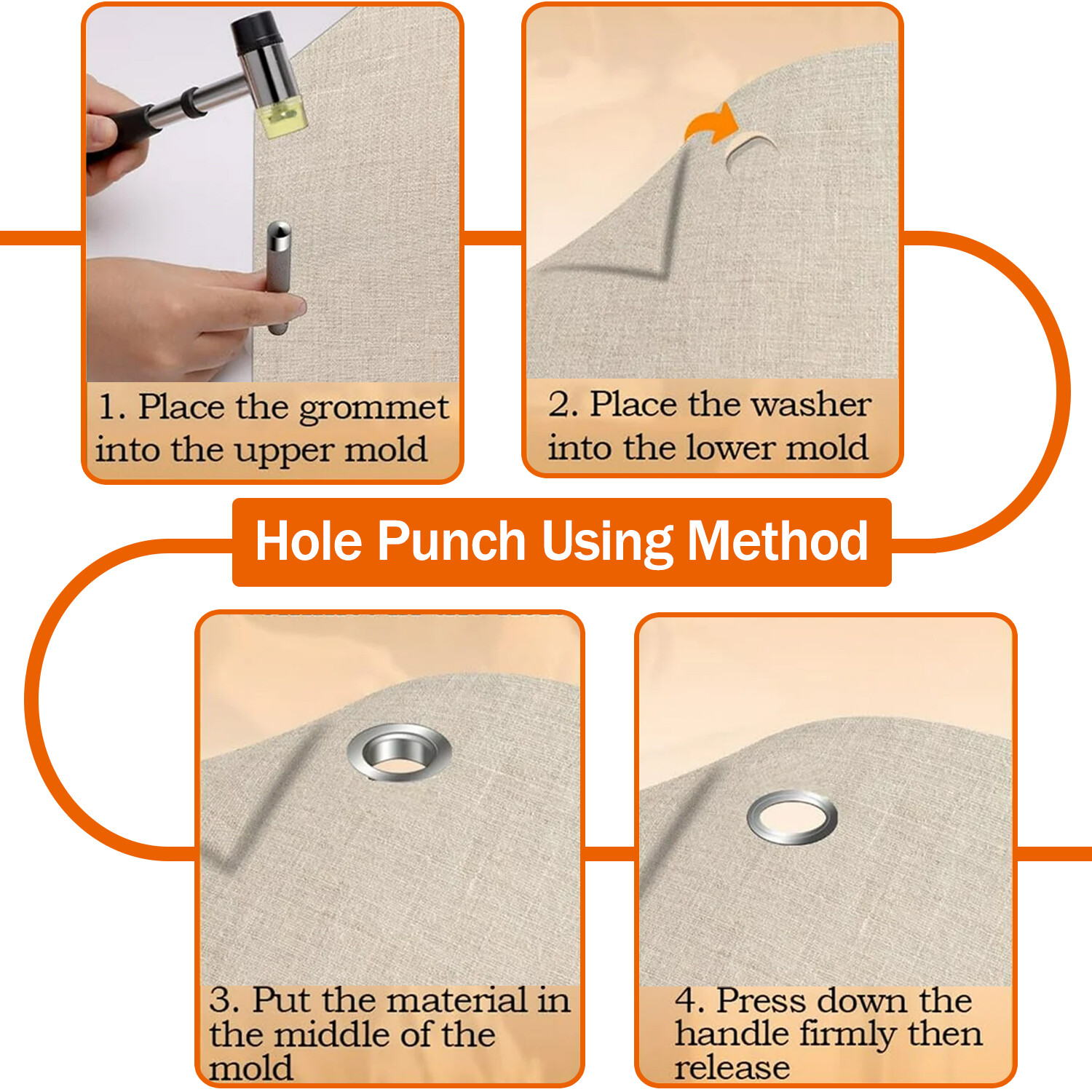 Grommet Tool Kit with Bag, 3/8 and 1/4 Tarp Grommet Kit with 200Pcs 10mm Grommet