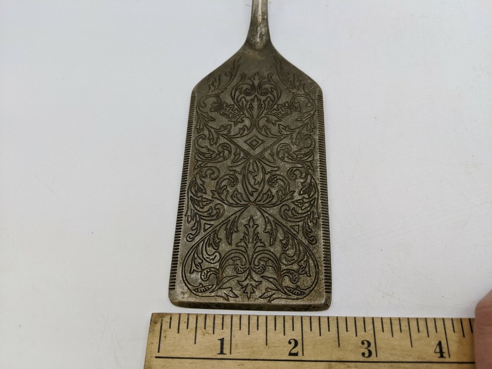 Engraved Flat Spatula Server Cake Lasagna Silverplate Kitchen Utensil Indonesia