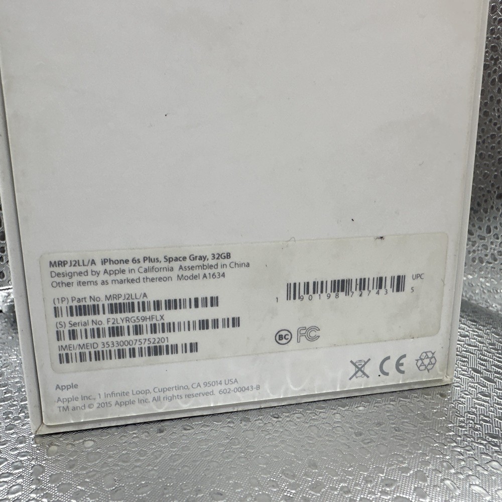 *BOX ONLY* APPLE iPhone 6S Space Gray 32GB ~ Original Empty Box W/ Insert Papers