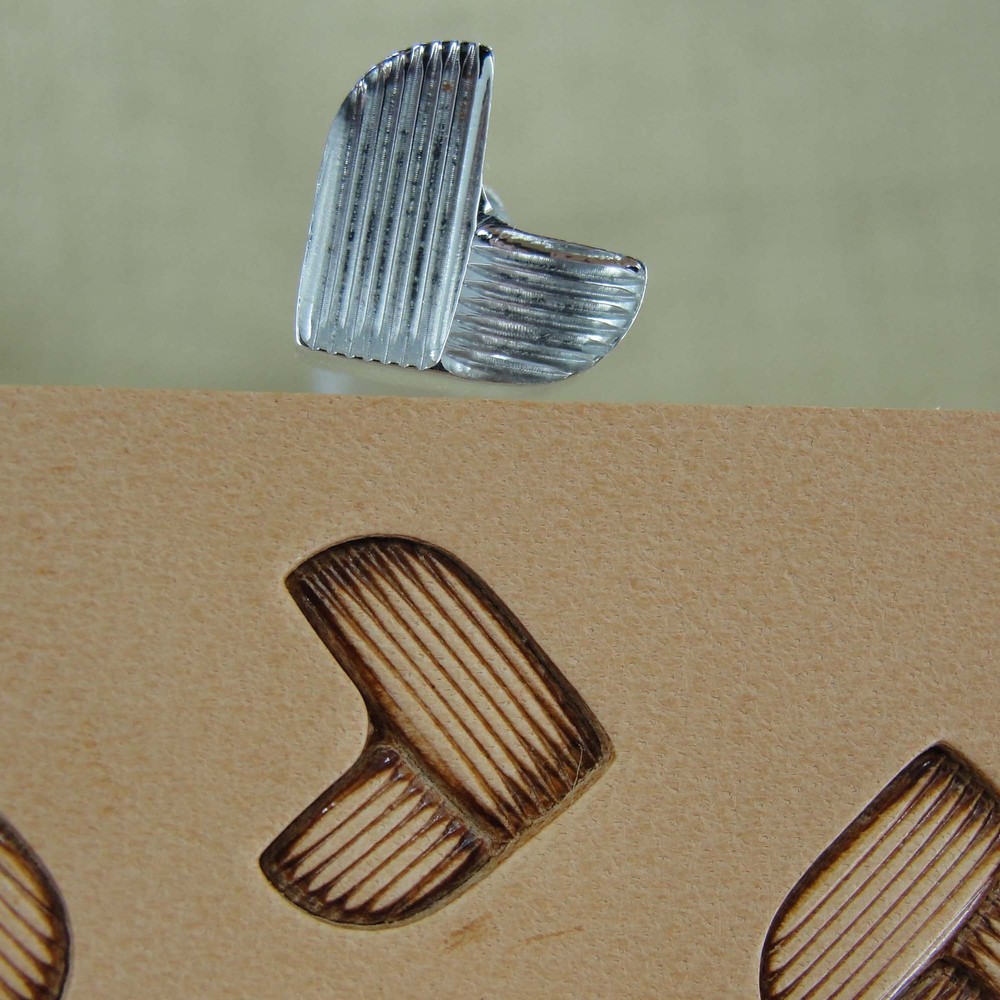 Lined Braid Border Leather Stamping Tool, Stainless Steel Leather Stamp
