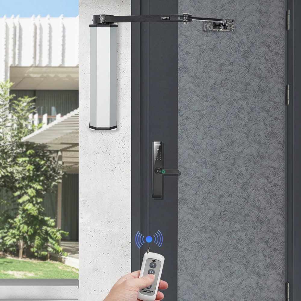 308lbs Automatic Swing Gate Opener Electric Flat Door Operator Closer w/ Remotes