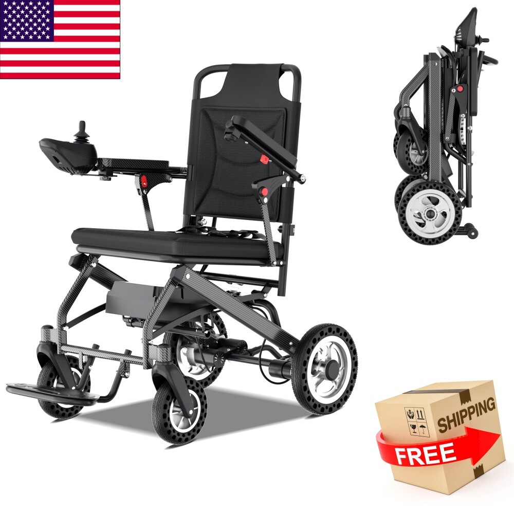 Electric Foldable Lightweight Portable Powerchair Travel Wheelchair All Terrain