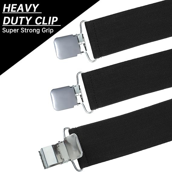 2Inch Men'S Heavy Duty Suspenders with Strong Clips Adjustable X-Back for Work J