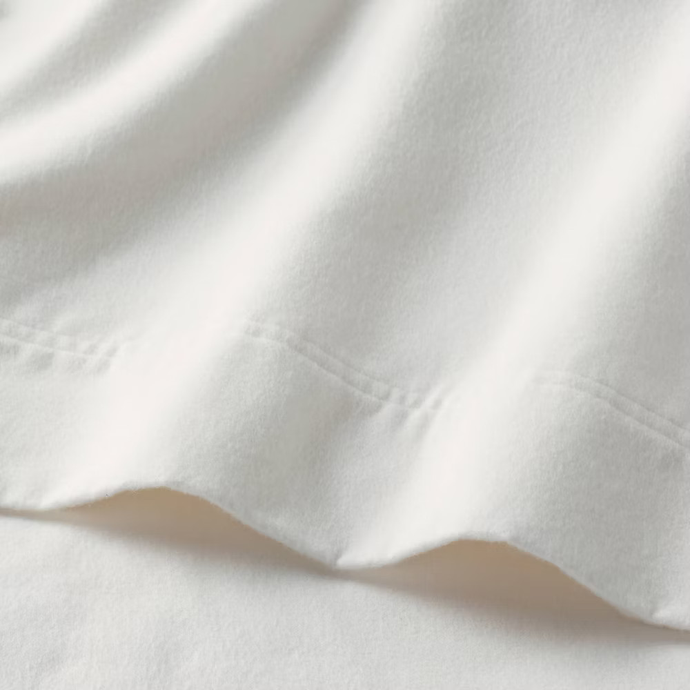 King Ultra Soft Flannel Sheet Set White - Threshold