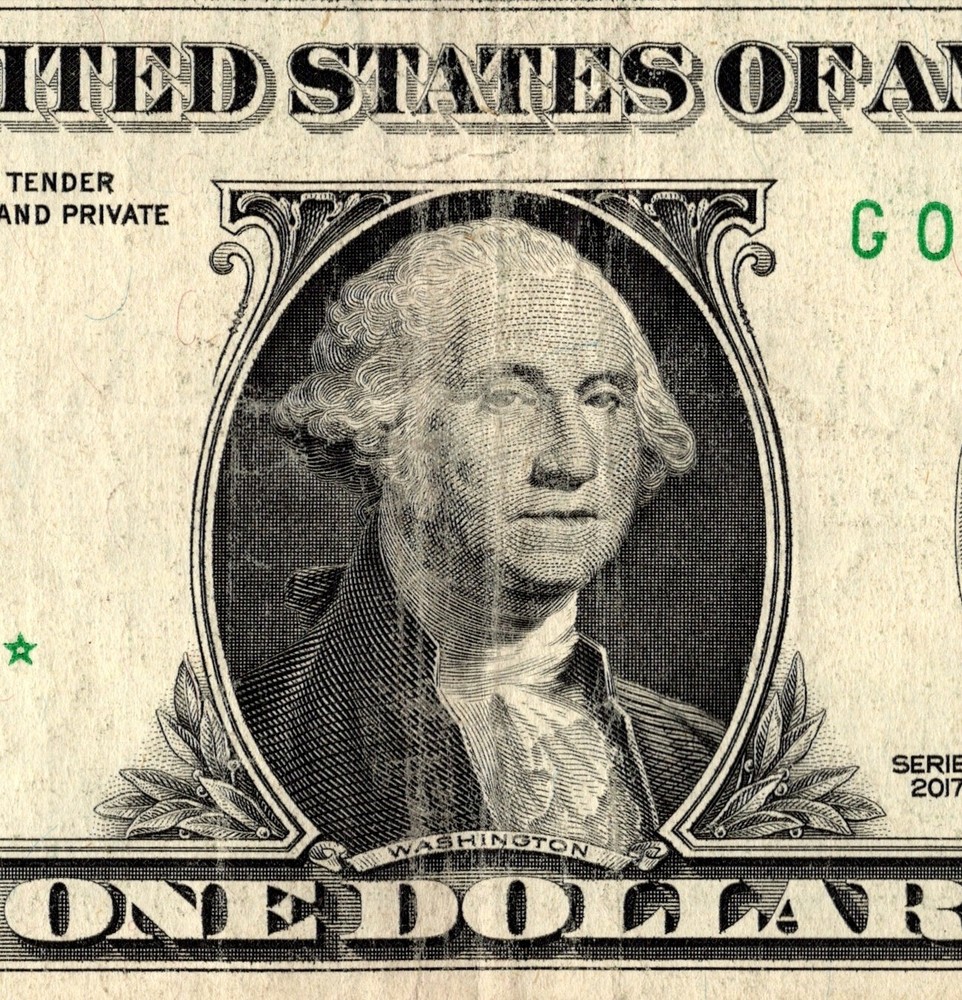 2017 G Star note Fancy Serial Number Regular Run One Dollar Bill