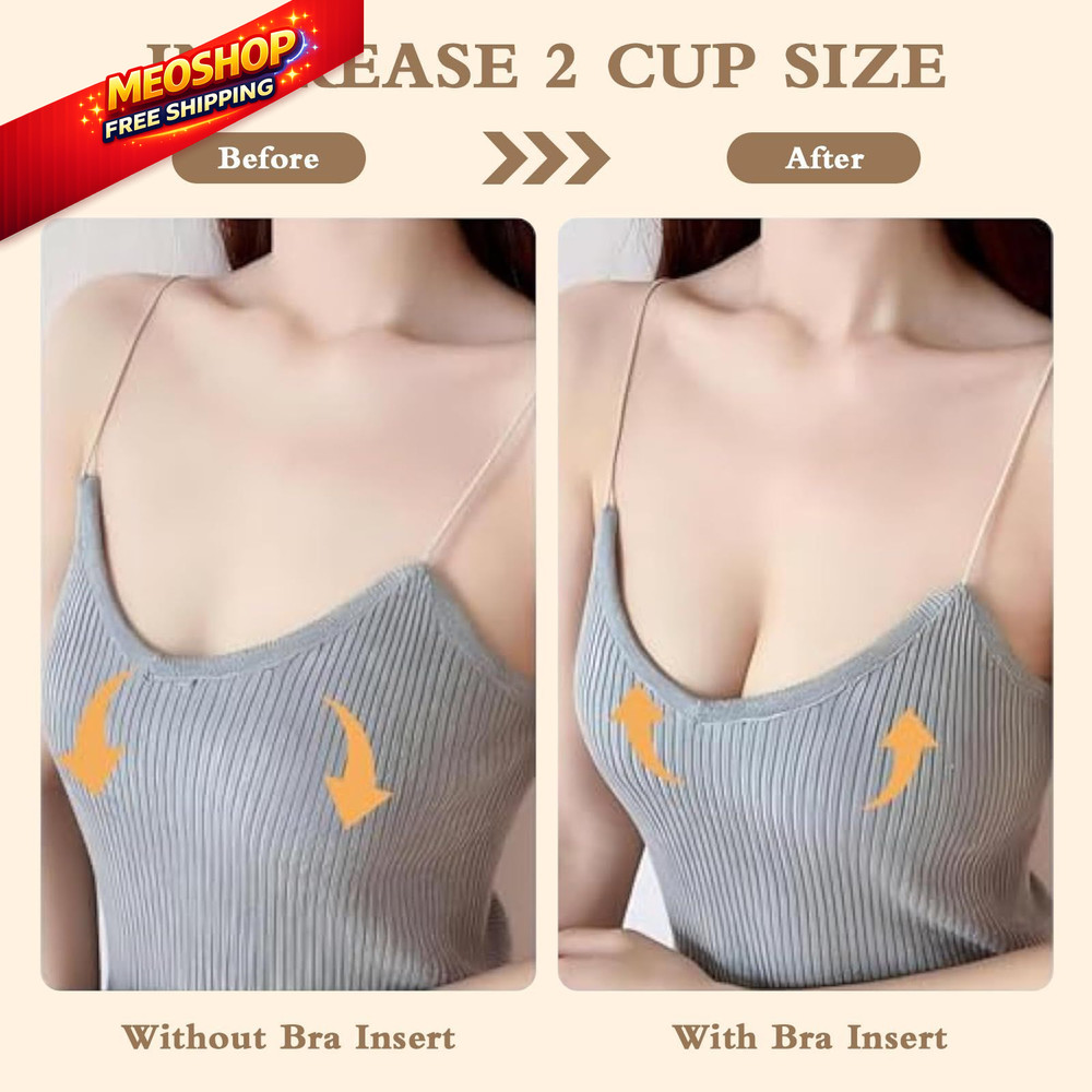 Double Sided Sticky Bra Inserts Reusable Push Up Small, Light Skin Tone