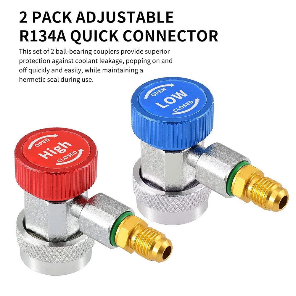 2PCS Quick Coupler Adapter 1/4" SAE High/Low Side Conversion Male Flare