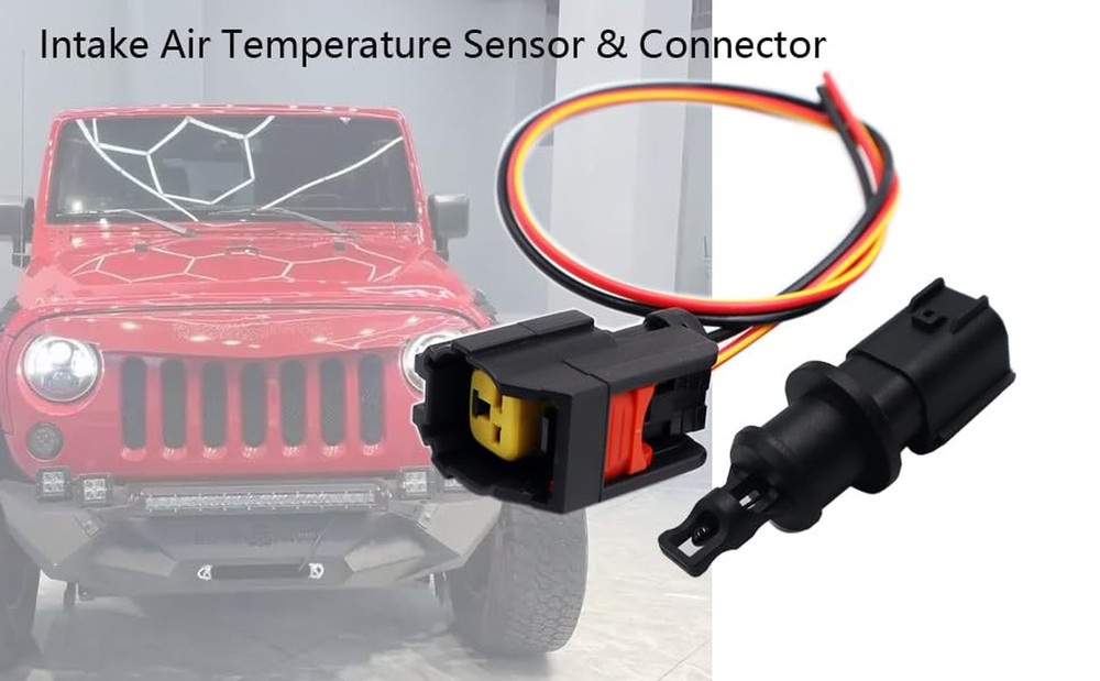 Intake Air Temperature Sensor & Connector Kit Compatible with Chrysler Dodge Jee