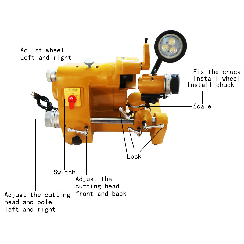 TECHTONGDA 110V R8 Collet Grinder Sharpener Grinding Machine Universal Cutter