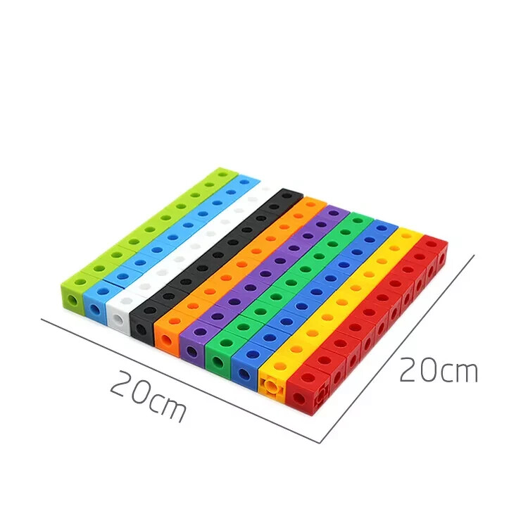 Educational Linking Cubes Set of 100 Math Manipulatives Construction Early Math