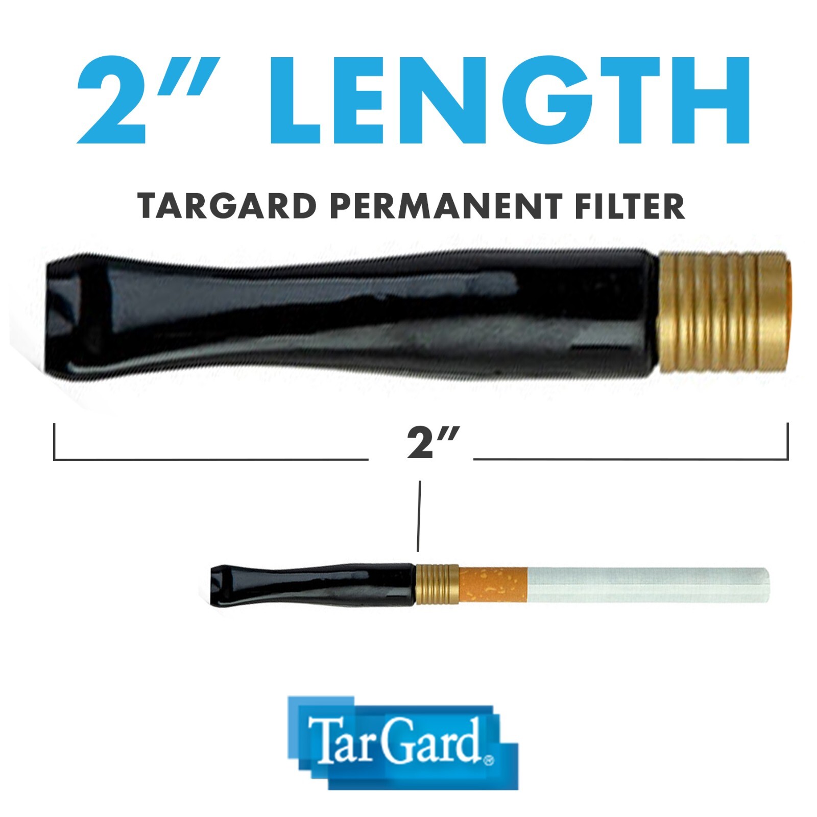 2 New Cleanable Reusable Cigarette Filters: TarGard Gold, Black Cigarette Filter