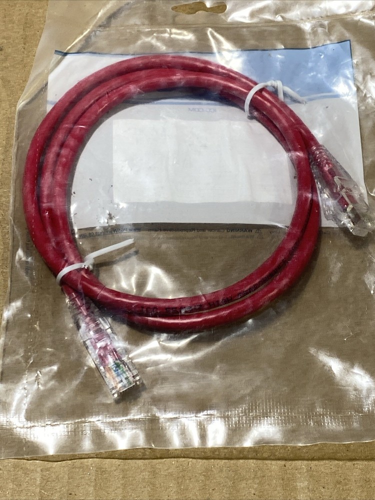 ICC ICPCST03RD CAT6 Clear Boot Patch Cord - 3 ft Red New