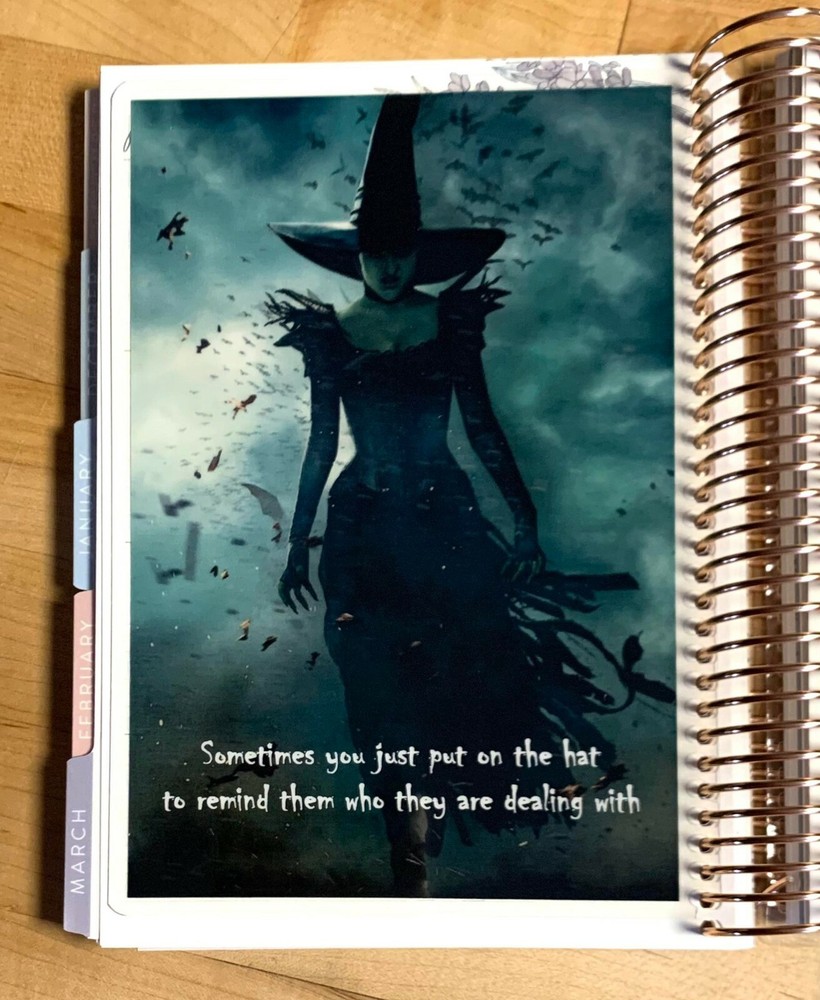 Oz Inspired Witch Hat Dashboard Insert 4 use with ErinCondren A5 Coil Spiral