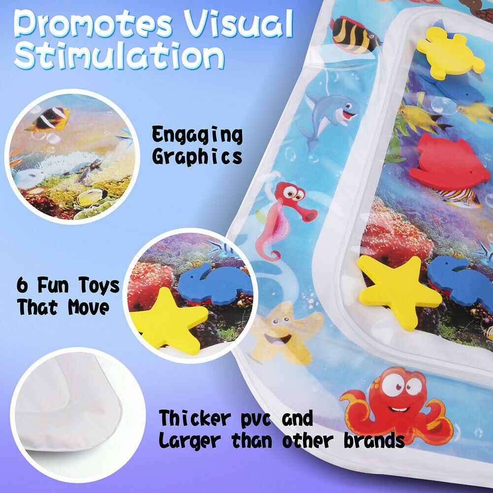Inflatable Water Play Mat For Newborn Baby Infants Toddlers Toys Christmas Gift