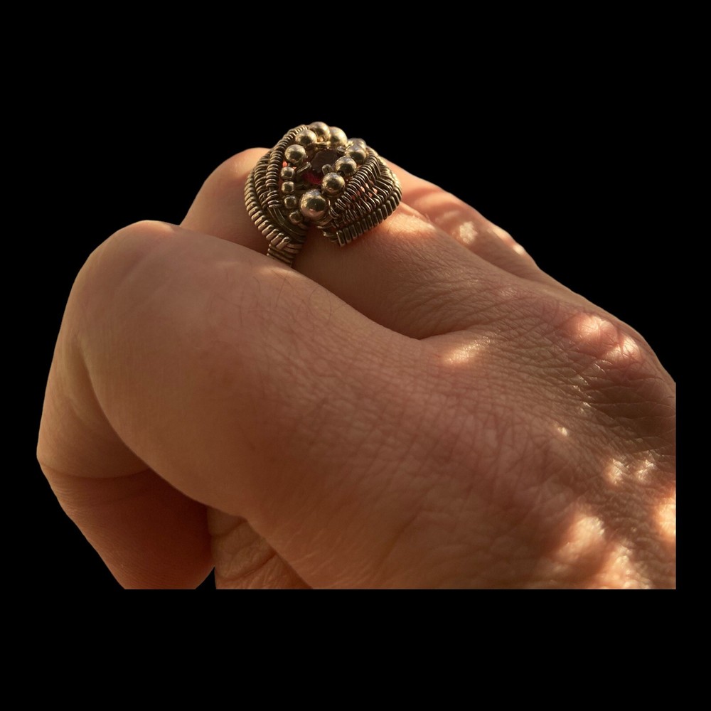 Red Garnet Ring in .925 Sterling Silver. Size 10.5