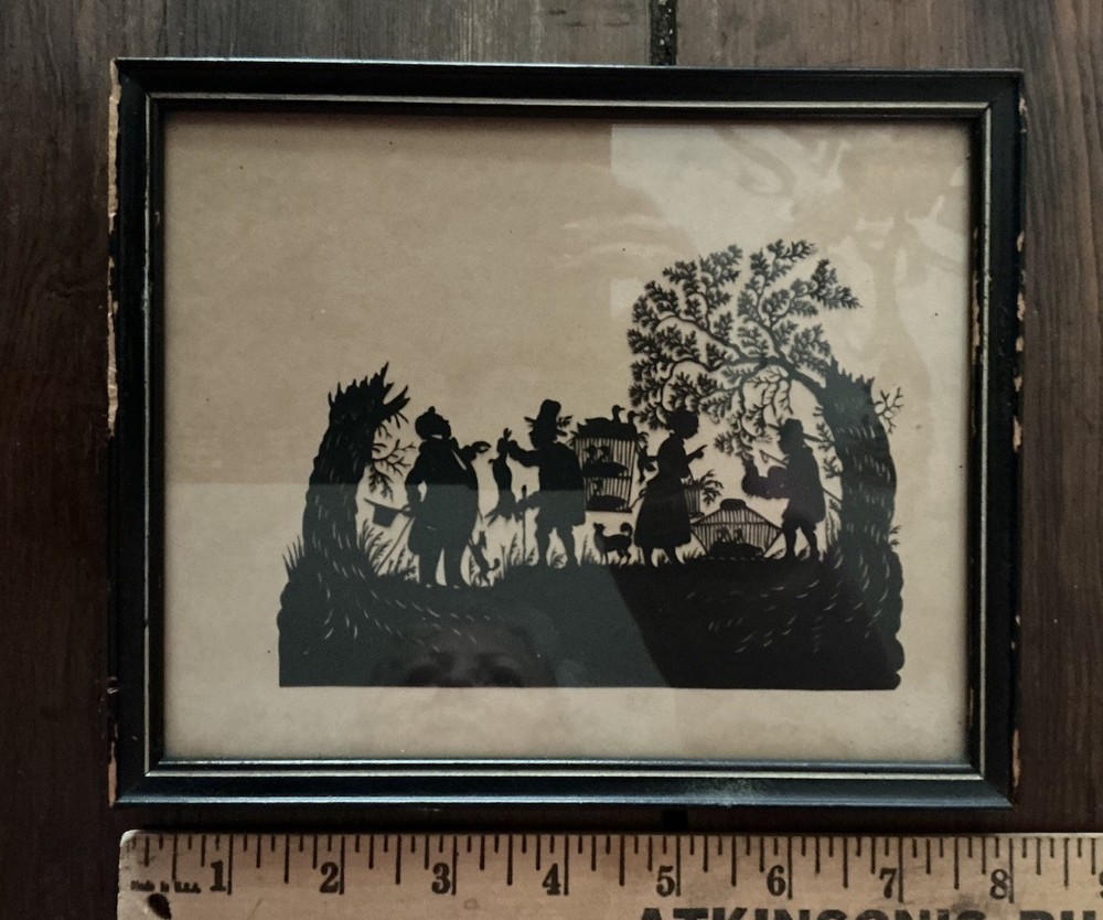 Antique Original Art Work, SCHERENSCHNITTE, Hand cut In Original Frame