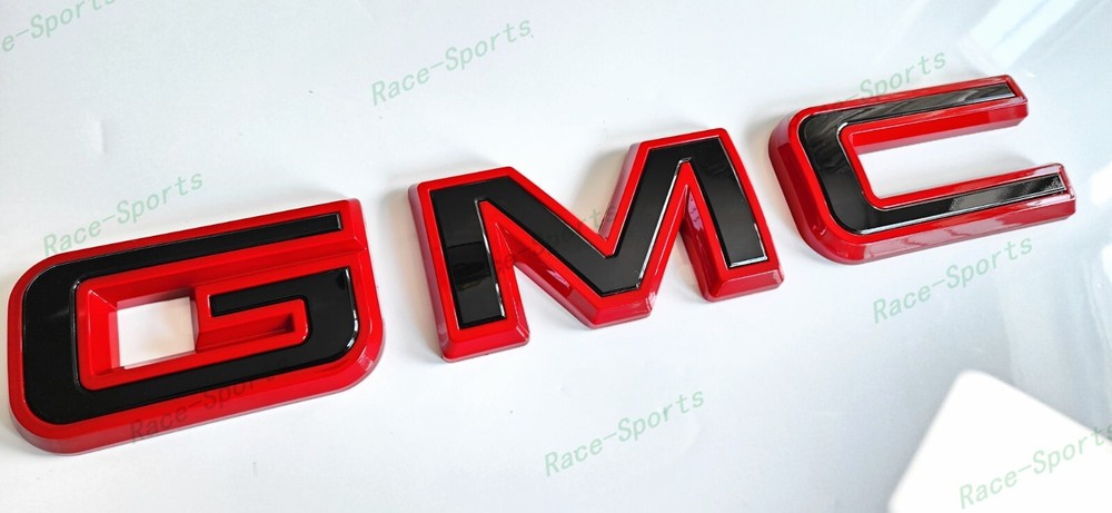 OVERLAY Front Rear Gloss Red Black GMC Emblems Fit 2021+ Yukon Yukon XL